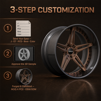 Jantes forgées en bronze 5-Split-Y 3 pièces 20x10 5x112 ET30 6061 T6 personnalisées à déport profond pour Maserati