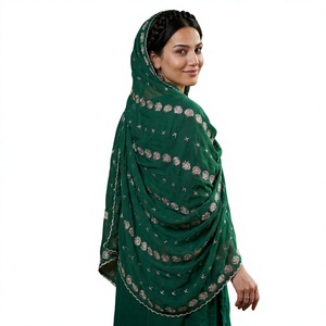 Wholesale Women Chiffon Embroidered Head Scarf Muslim Headwear Lightweight Breathable Ethnic Shawl Wrap OEM Custom - Product Image 3