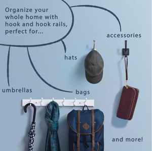 Organisateur de rangement mural moderne pour la maison, porte-manteau avec 6 crochets pour salle de bain, cuisine, armoire, étagère de présentation robuste - Product Image 5