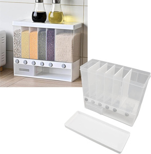 <b>Kitchen</b> <b>Storage</b> Organizer Cereal Dry Food Container Wall Mounted PP Plastic Rectangle Grain <b>Storage</b> <b>Box</b> Rice Detachable - Product Image 2