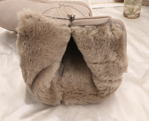 Bottes de neige pour femmes avec patchs à lettres, fermeture éclair latérale, bout rond, semelle épaisse, fourrure, mi-<span class=keywords><strong>mollet</strong></span>, chaussures Femme Botas De Mujer - Product Image 6