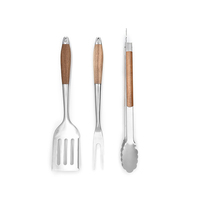 Spatule, fourchette, pinces, couteau, brochettes, brosse à barbecue, en métal, résistant à la chaleur, facile à nettoyer, non revêtu, ensemble d'ustensiles pour le camping et l'extérieur 3/9/20