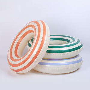 Anillo de Natación Inflable Retro a Rayas para Niños, Equipo de Juego Acuático, Material de PVC, Grosor de 22 Hilos, Uso Doméstico - Product Image 2