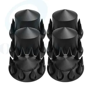 Großhandel Schwarz Chrom ABS 33 mm Gewinde-Achs abdeckung Combo Kit mit abnehmbaren Naben kappen und Radmuttern abdeckungen für Sattelzug maschinen