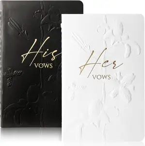 Personalized Wedding Vow Books Wedding Gift For Bride And Groom His And Hers Wedding Notebook With Gilded Font Set Of 2