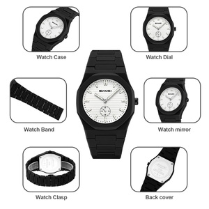 Montre à quartz carrée minimaliste unisexe, montre-bracelet étanche avec bracelet en nylon, montre octogonale pour homme discrète mais élégante - Product Image 2
