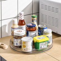 Plateau tournant en plastique transparent à 1 étage, présentoir de maquillage rotatif, organisateur de parfum pour cuisine, salle de bain, dortoir, chambre à coucher