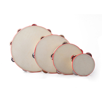 Custom Logo 4/6 Inch Wedding Tambourine Hand Sheepskin Percussion Instrument Party Favors Festival Celebrations OEM Available