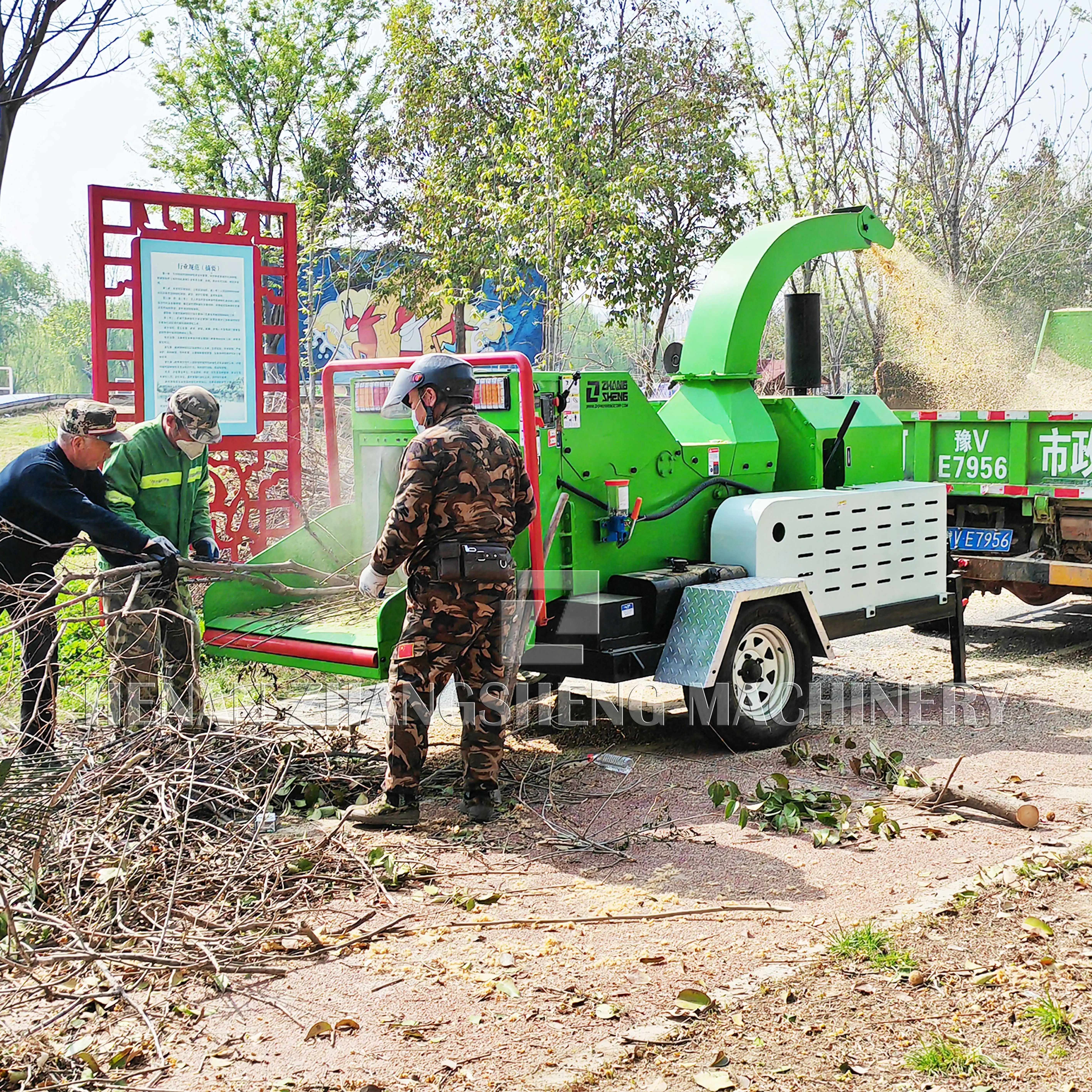 Astilladora de madera con motor de gasolina de 184hp, maquinaria forestal, trituradora de madera, astilladora de madera de buen rendimiento