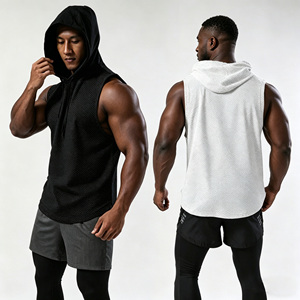 Débardeur de sport respirant à capuche pour <span class=keywords><strong>homme</strong></span>, gilet de sport décontracté sans manches, haut léger à séchage rapide pour l'entraînement et le <span class=keywords><strong>jogging</strong></span> - Product Image 5