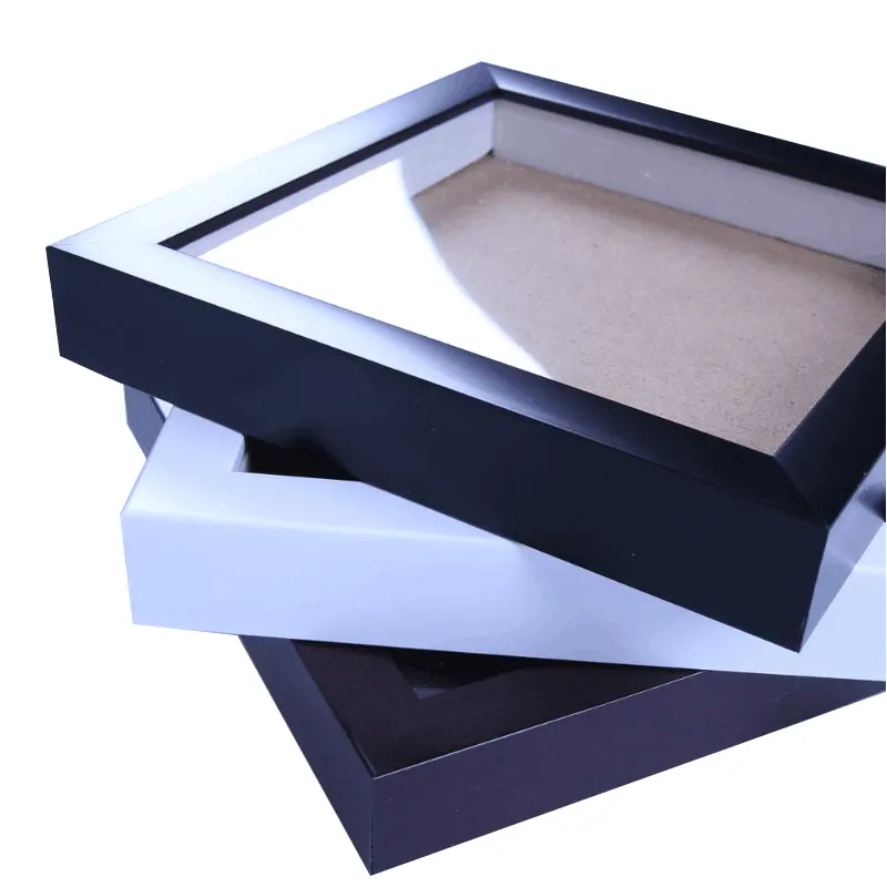 Spring Best seller nero bianco MDF deep Shadow Box cornici 3D box photo frame art picture frame