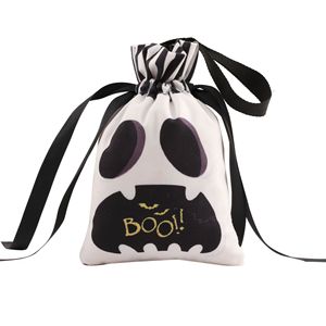 Bolsas de calabaza de Halloween, bolso de caramelo para galletas, disfraz, bolsa de regalo para truco o trato, bolsas con cordón de fieltro de arpillera reutilizables - Product Image 6