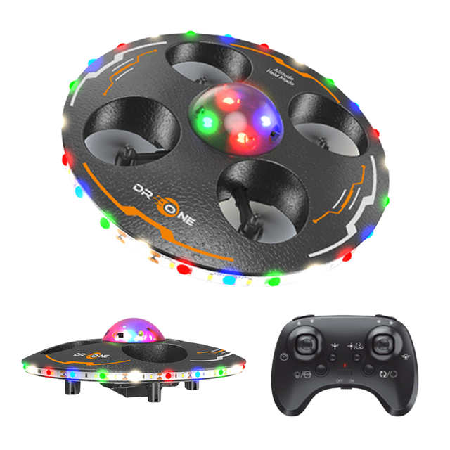 360° Remote Control Flying Saucer UFO Airplane RC Quadcopter Airplane Toy for Outdoor Indoor Activity Kids Gifts