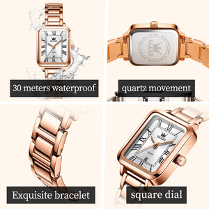 OLEVS <span class=keywords><strong>Montre</strong></span> carrée classique en alliage d'acier inoxydable avec logo personnalisé de haute qualité 5641 <span class=keywords><strong>Montre</strong></span> à quartz classique pour <span class=keywords><strong>femme</strong></span> avec calendrier professionnel - Product Image 6