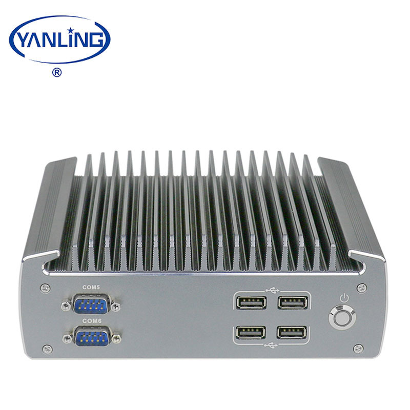 Barato mini pc industrial integrado computadora i5 6200U con 6 puerto serie y 6 USB 2Lan
