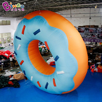 Ballon publicitaire gonflable en forme de beignet durable, modèle de ballon alimentaire gonflable personnalisé pour la décoration de fête