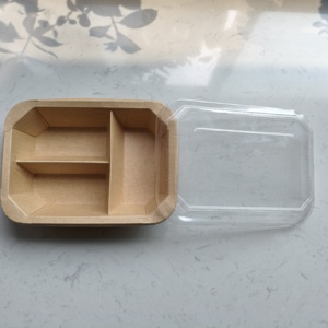 Tazón Octagonal de Papel Kraft Biodegradable de 3 Compartimentos, Caja Desechable <span class=keywords><strong>para</strong></span> Envasar Ensaladas, Contenedor Bento Resistente a la Grasa <span class=keywords><strong>para</strong></span> Restaurante - Product Image 2