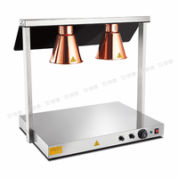 Lampe chauffante pour buffet, acier inoxydable, double tête, table chauffante, station de chauffage infrarouge pour la restauration commerciale, hôtel