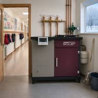 Chaudière à granulés de bois Fangran 130S pour chauffage central, cuve de 60 kg, four hydronique pour maison familiale intérieure 130m²