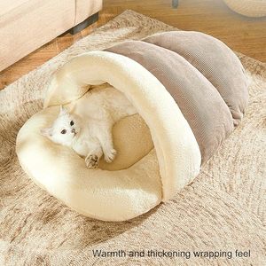 Custom Semi-enclosed Plush Cat <b>Bed</b> for Indoor Cats Self Warming Pet <b>Bed</b> Washable Cat Sleeping <b>Bed</b> House Sleeping <b>Bag</b> Cat <b>Bed</b> - Product Image 5