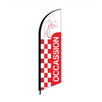 Imprimé personnalisé voiture course Sport occasion plume drapeau Auto Occasion Marathon Attention plage bannière en soie de polyester durable