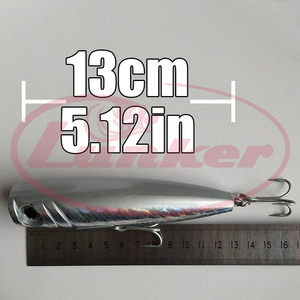 Señuelo Artificial Lunker Popper ABS 80g 61g para <span class=keywords><strong>Pesca</strong></span> en Agua Salada, Señuelo Duro de Superficie, Ruidoso, para Peces Grandes, con Anzuelos VMC - Product Image 3