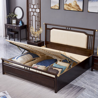 Lit Moderne en Bois Massif 1,5M 1,8M Réglable avec Revêtement en Cuir Véritable Écologique pour Chambre Parentale et Chambres d'Hôtes – Vente Directe Usine