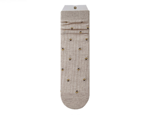 <span class=keywords><strong>Chaussettes</strong></span> mi-mollet amples en coton pour femmes automne et hiver-Floral délicat, français élégant, ambiance princesse, bout sans couture - Product Image 3