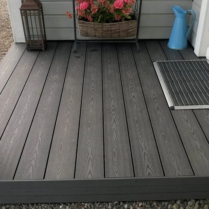 Impermeabile terrazza senza colla esterno wpc decking anti-slip bordo composito