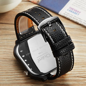 <span class=keywords><strong>Prix</strong></span> usine <span class=keywords><strong>Oulm</strong></span> 1169 montres à Quartz classique noir Double fuseau horaire boussole carré grand écran mâle Quartz <span class=keywords><strong>montre</strong></span> intelligente fournisseur - Product Image 4