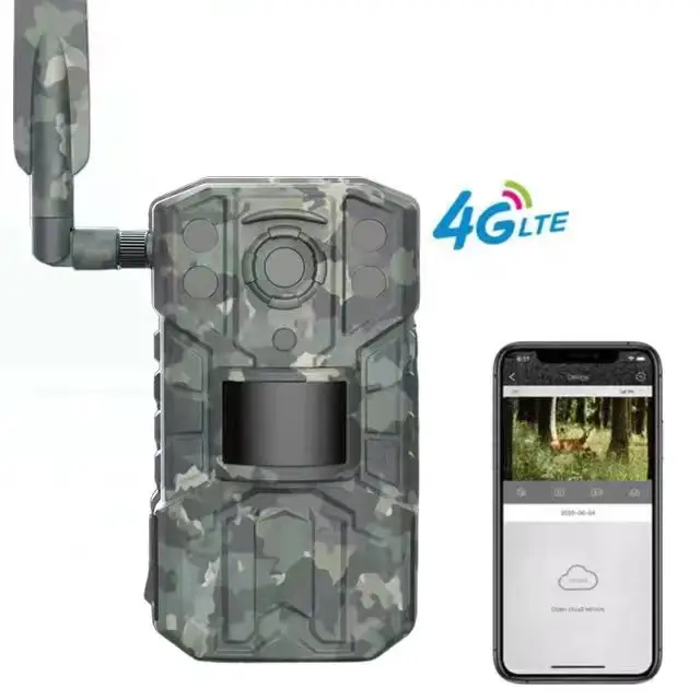 4G LTE 128GB Night Vision Cell Cellular Deer 2K Tracking Game Trap Trail Hunting Camera Solar