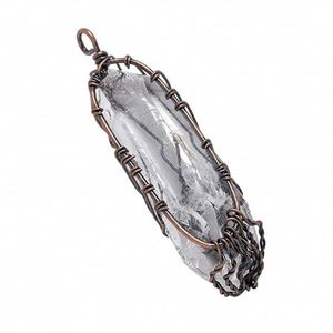 Top Plaza Naturel Pierre Brute de <span class=keywords><strong>Cristal</strong></span> De Guérison Pierres Précieuses Collier Bronze Arbre de Vie Fil Enroulé Clair Quartz Pendentif pour wo - Product Image 2