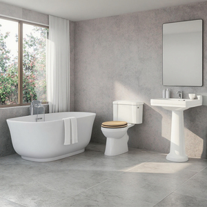 Sunrise Best Washroom Design Cuvette de toilette à projection courte 2 pièces <span class=keywords><strong>WC</strong></span> P Piège à eau Placard Siège de toilette <span class=keywords><strong>vintage</strong></span> - Product Image 6