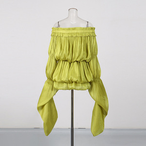 ZHEZHE <span class=keywords><strong>Abito</strong></span> Elegante da Donna a Prezzo Conveniente, Sexy con Maniche Lunghe a Palloncino e <span class=keywords><strong>Spalle</strong></span> <span class=keywords><strong>Scoperte</strong></span>, Mini <span class=keywords><strong>Abito</strong></span> con Pantaloncini Incorporati - Product Image 5