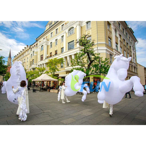 Costume Gonfiabile da <span class=keywords><strong>Cervo</strong></span> Natalizio Indossabile, Mascotte Interattiva di Alce che Cammina con Luci LED per Parate Festive - Product Image 4