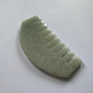Outils de massage facial en jade aventurine, peigne en jade vert, planche Gua Sha, peigne Gua Sha - Product Image 3