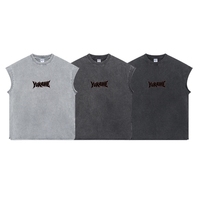 YKH 275GSM Logotipo personalizado Lavado ácido Camiseta sin mangas para hombre Verano Cool Feeling Camisetas sin mangas O-cuello Camisas