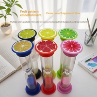 Timer Jam Pasir Desain Buah Inovatif, Jam Pasir Warna-warni, Alat Belajar Waktu untuk Anak, Timer Dapur untuk Kopi dan Teh