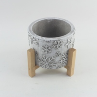 Jardinière en ciment artisanale au design traditionnel pour plantes succulentes et bonsaïs, ornement de jardin et de balcon en gros pour les fêtes
