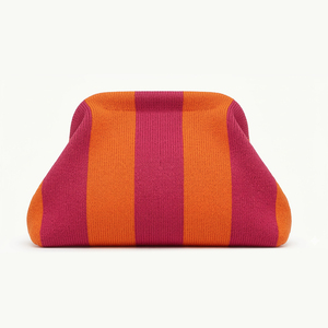 SHINY Borsa a tracolla a righe in maglia grossa con logo personalizzato, <span class=keywords><strong>pochette</strong></span> cosmetica a nido d'ape per viaggi - Product Image 1