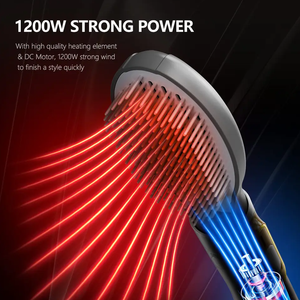Asciugacapelli Volumizzante Elettrico One-Step da Salone 1200W <span class=keywords><strong>Spazzola</strong></span> ad Aria Calda con Tecnologia Ionica Testine Intercambiabili per <span class=keywords><strong>Capelli</strong></span> Lisci/Ricci - Product Image 5