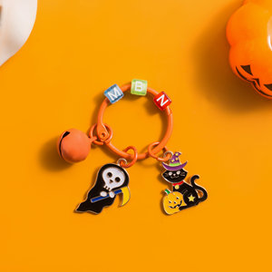 Éxito de ventas transfronterizo: Llavero de aleación con pintura efecto goteo, estilo americano, con diseño de fantasma, diablillo, calabaza y sombrero de bruja, regalo de Halloween - Product Image 2