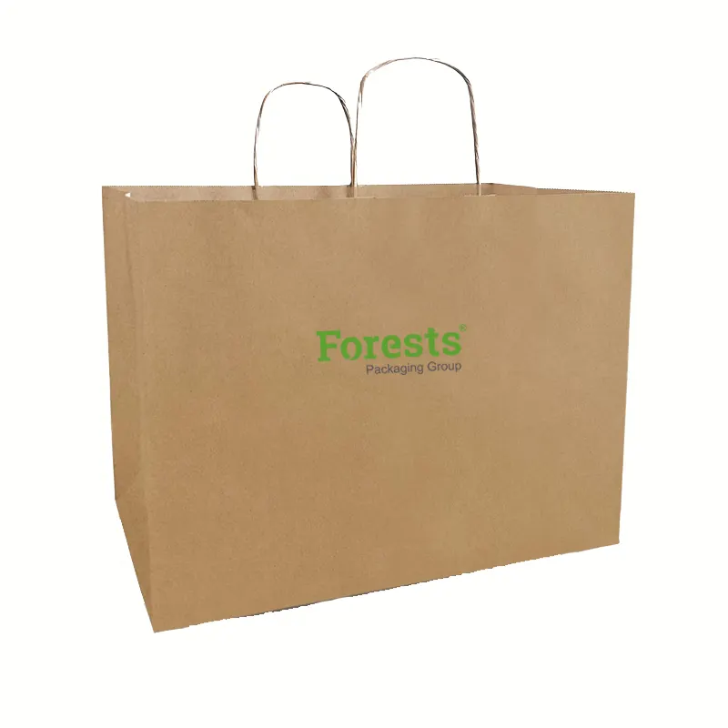 Custom Luxury Printed Laminated Shopping Bag Kraft Brown Gift Jewelry Wine Shopping Paper Bag with Your Own Logo