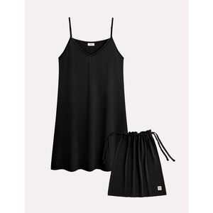 Chemise de nuit complète en viscose de bambou haut de gamme pour femme, douce, légère, à fines bretelles - Product Image 2