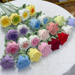 DREA - Rosa Artificial Hecha a Mano, Estilo Europeo, Rosa de Ganchillo Tailandesa, Decoración para el Hogar, Graduación, Navidad - Product Image 1