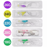 Precio de fábrica: Cánula IV veterinaria de 16G, 18G, 22G, 24G, 26G, catéter médico, aguja venosa de permanencia