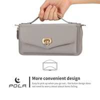 Offre spéciale bandoulière POLA multifonctionnel en cuir de litchi avec grande capacité pour iPhone 15 14 13 Plus étui de mode Promax
