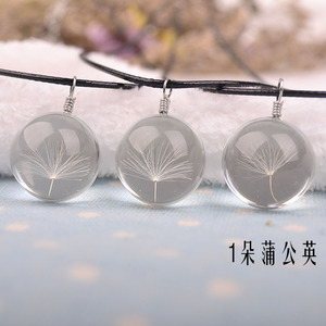 Ladies New Trendy Daisy Flower Necklace Femmes Divers Handmade Natural Dry Flower Glass Ball Necklace Girlfriends Mom Gifts - Product Image 3