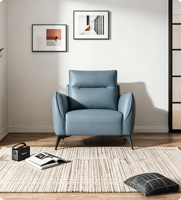 Sofa kain anti gores dan kursi malas modern satu dudukan, langsung dari pabrik, untuk digunakan di ruang tamu hotel.