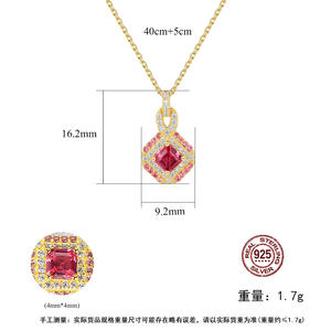 S925 <b>sterling</b> <b>silver</b> <b>necklace</b> with rubies, vintage style, for women. (Copper version available upon request) - Product Image 5